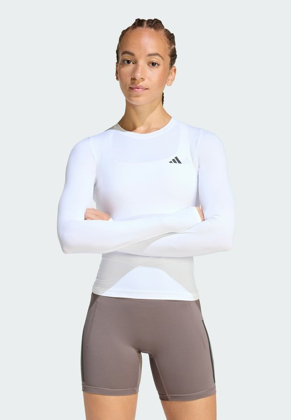adidas Performance PRIMELIFT ESSENTIALS WORKOUT CONTOUR LONG SLEEVE - Long sleeved top - white