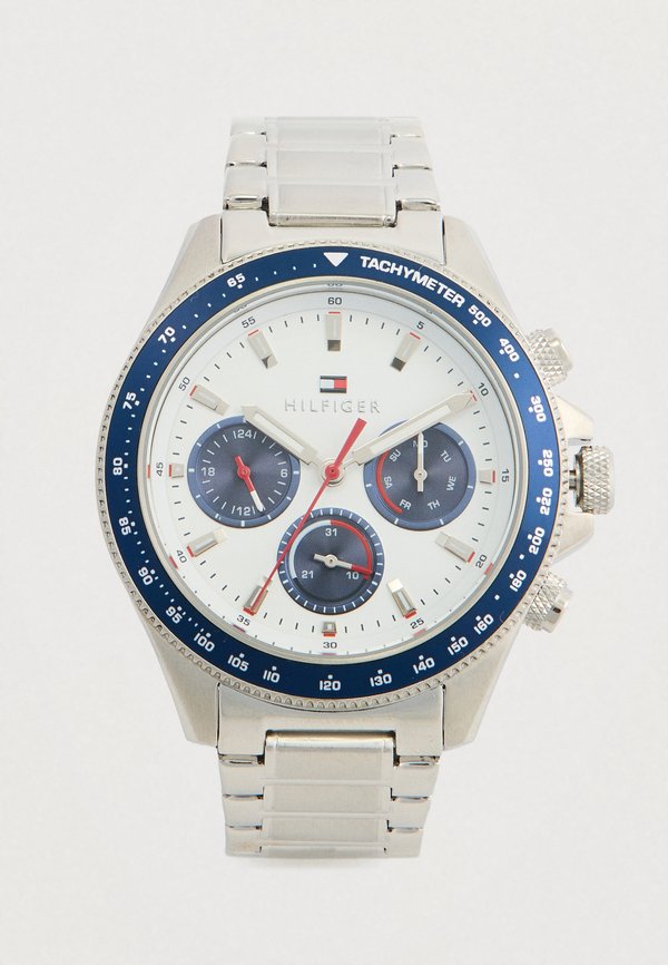 Tommy Hilfiger CLARK - Chronograph watch - silver-coloured/white