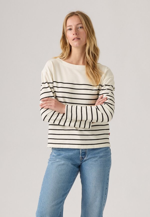 Levi's® MARIN STRIPE - Long sleeved top - egret/anthracite