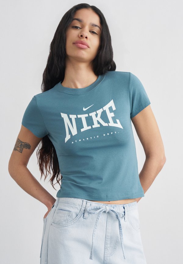 Nike Sportswear CROP LEAGUE TEE - Print T-shirt - mineral slate