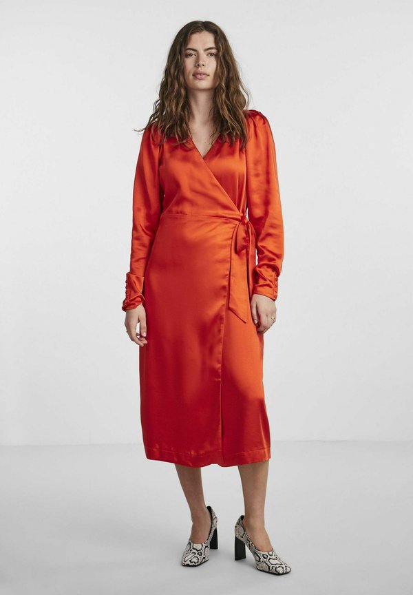 YAS YASPAINTERLY WRAP MIDI DESS SHOW