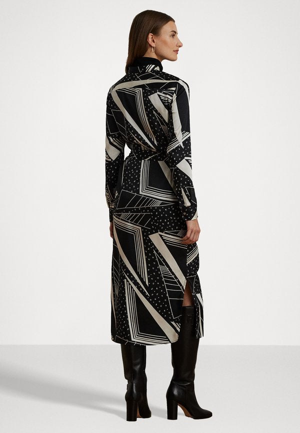 Lauren Ralph Lauren GEO PRINT BELTED TWILL SHIRTDRESS