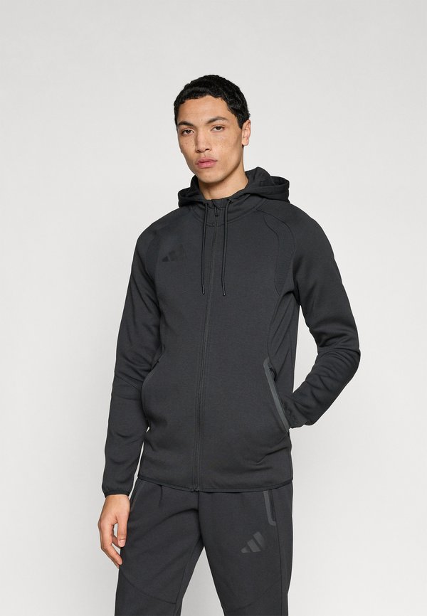 adidas Performance TIRO TRAVEL HOODIE - Zip-up sweatshirt - black