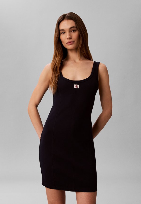 Calvin Klein Jeans LABEL BABY - Jersey dress - dark sapphire