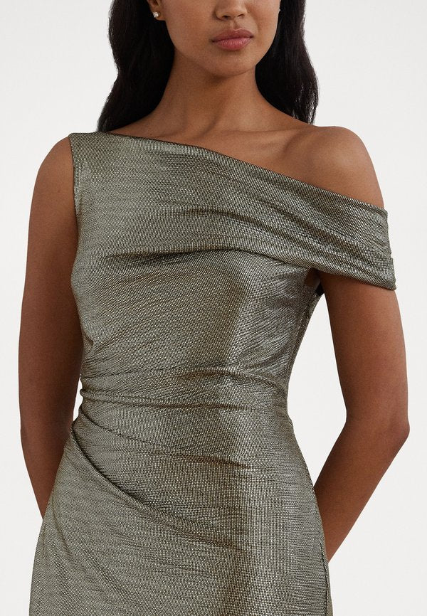 Lauren Ralph Lauren METALLIC ONE SHOULDER COCKTAIL DRESS