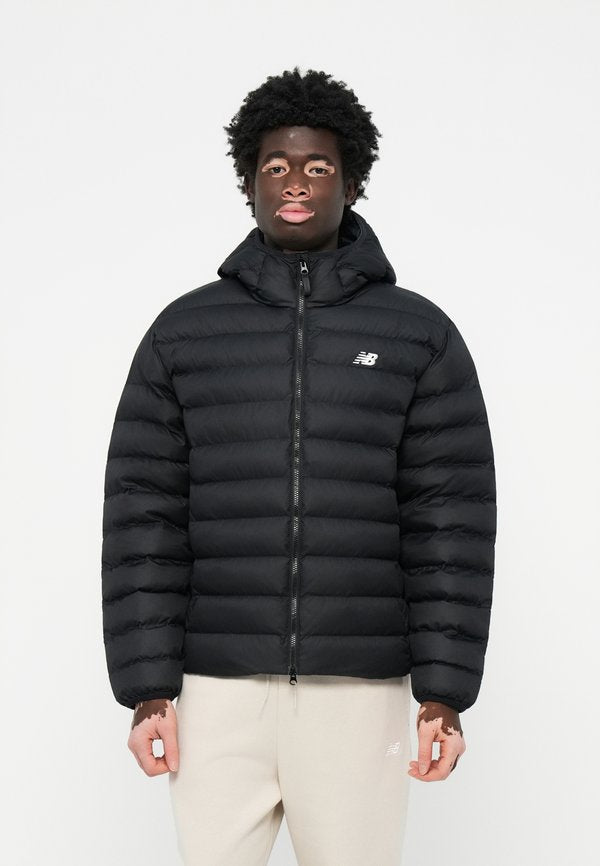 New Balance HOODED PUFFER JACKET - Winter jacket - black