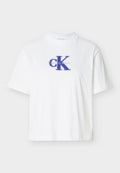 Calvin Klein Jeans BOXY SEASONAL MONOLOGO  - Print T-shirt - bright white