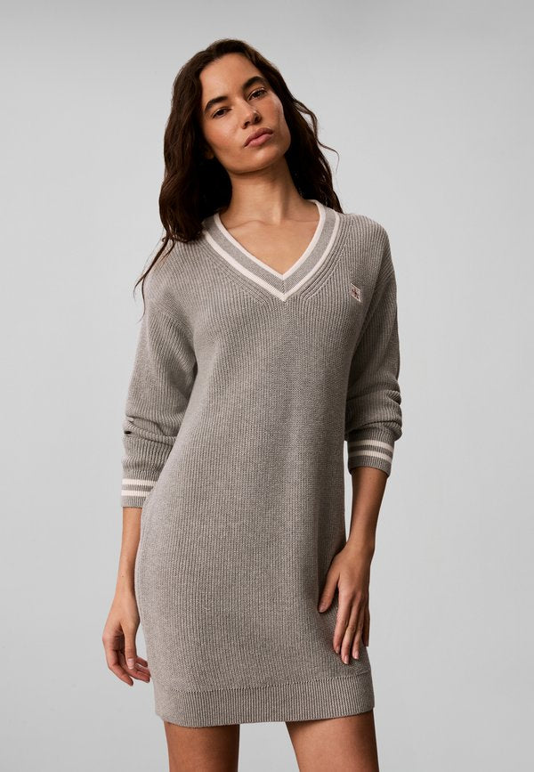 Calvin Klein Jeans LABEL DRESS - Jumper dress - grey heather