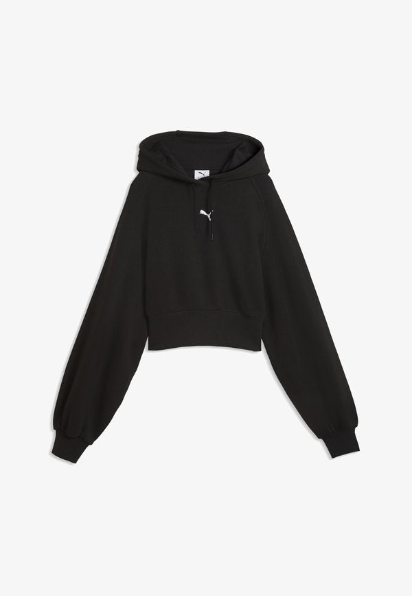 Puma ESSENTIALS CROPPED BALLOON SLEEVE HOODIE - Hoodie - black