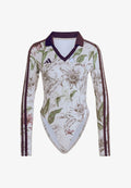 adidas Sportswear ADIDAS SPORTSWEAR ADIDAS X FARM RIO BODYSUIT - Long sleeved top - ecru tint/shadow brown/multicolor