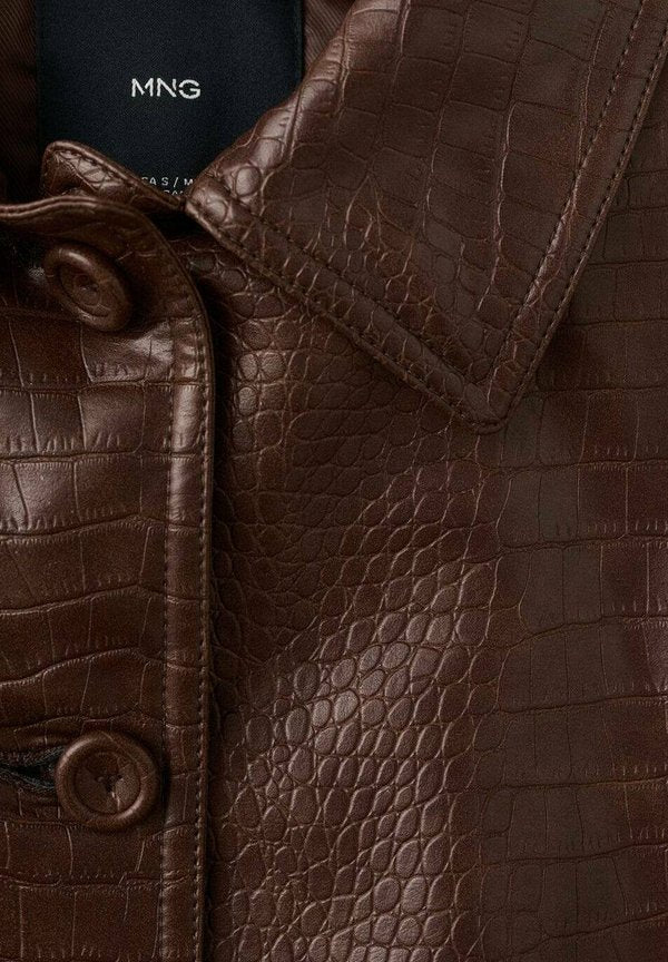 Mango Faux leather jacket - brown