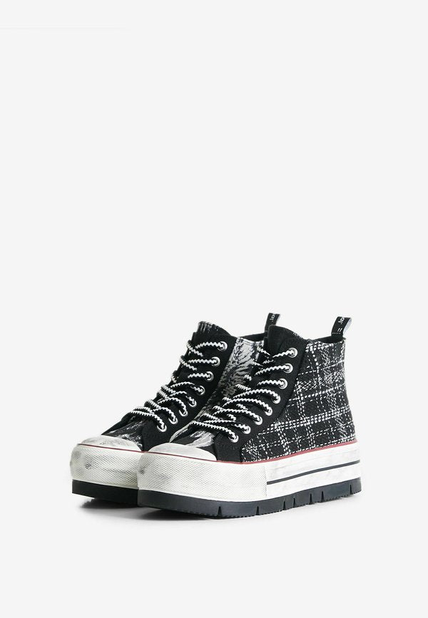 Desigual TARTAN PLATFORM HIGH-TOP