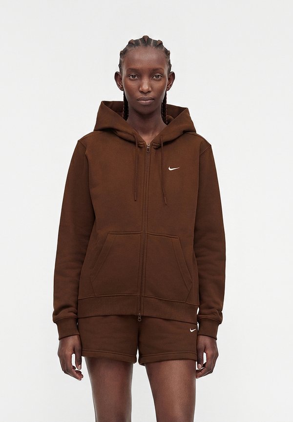 Nike Sportswear STUDIO FLEECE MEDIUM WEIGHT FULL-ZIP HOODIE - Zip-up sweatshirt - cacao wow/sail