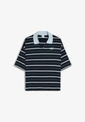 Bershka STRIPE - Polo shirt - dark blue
