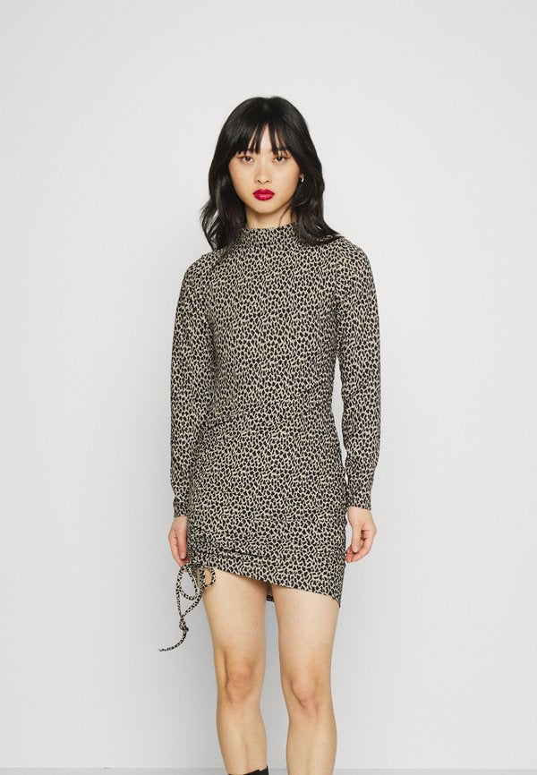 Missguided Petite DRAWSTRING ANIMAL MINI DRESS
