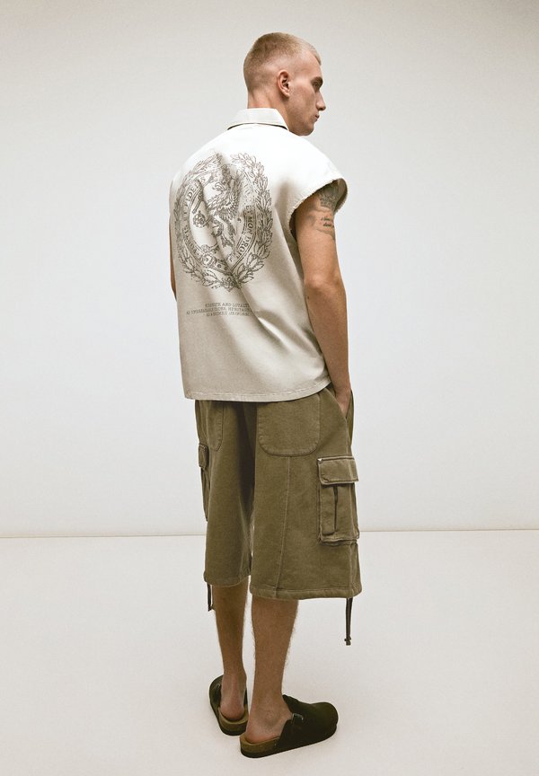 Bershka PRINT - VEST - Waistcoat - grey