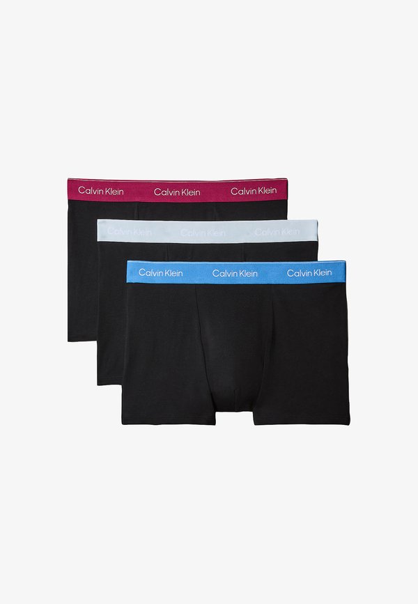 Calvin Klein Underwear 3 PACK - Trunks - black bodies w poseidon blue plein