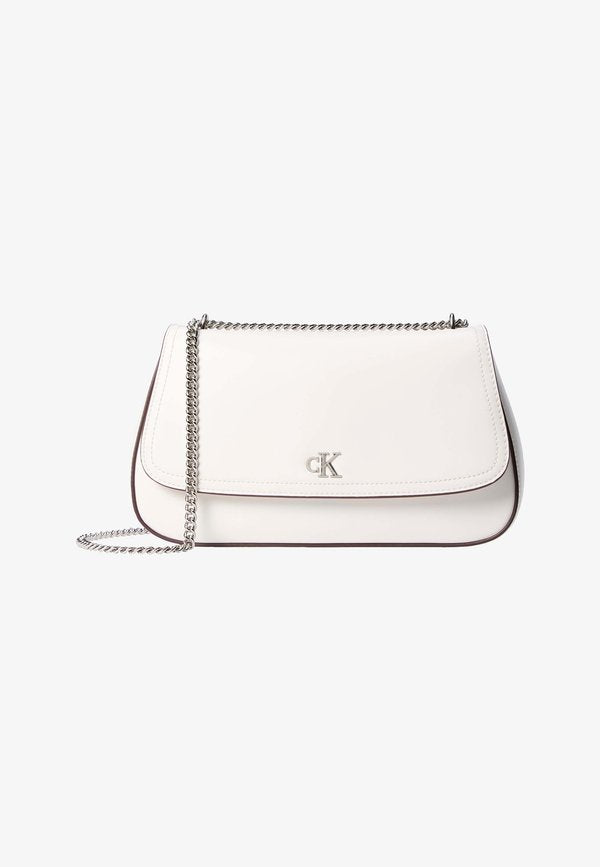 Calvin Klein CONVERTIBLE CHAIN MEDIUM - Cross body bag - white alyssum