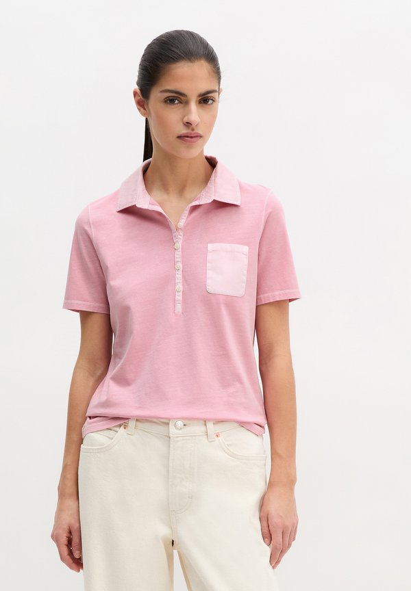 Marc O'Polo MARC O'POLO KURZARM POLOSHIRT SLIM MIT MATERIAL-MIX-DETAILS