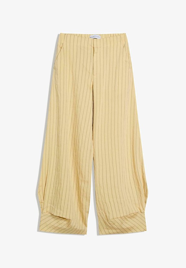 Bershka TROUSERS - Trousers - light yellow