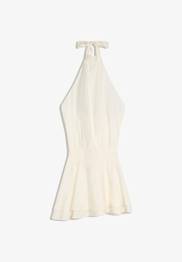 Bershka POLKA DOT - MIDI DRESS - Day dress - beige