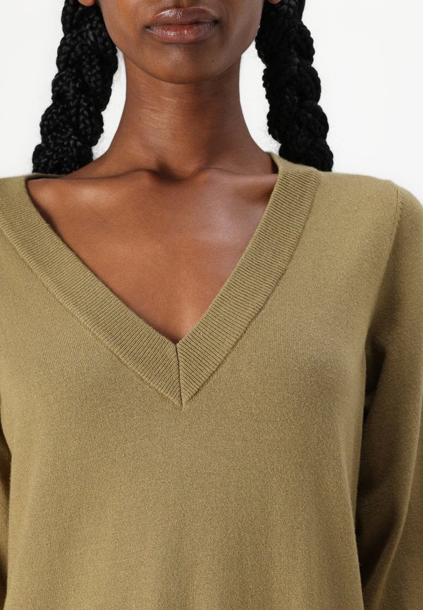 VILA VIAMANDA LONG V NECK DRESS