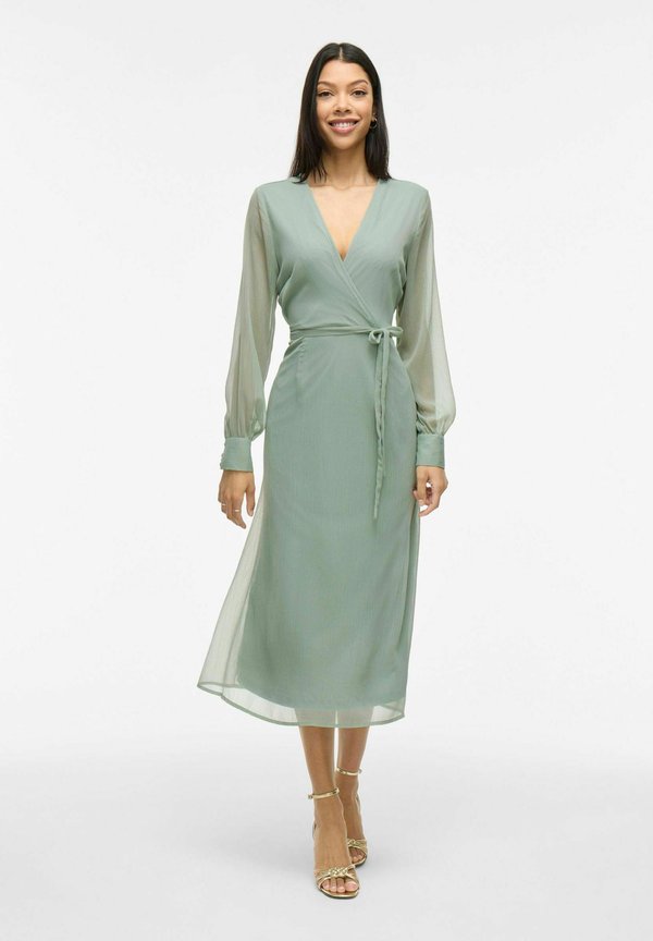 VILA VIFALIA V-NECK L/S MIDI DRESS - NOOS/DC