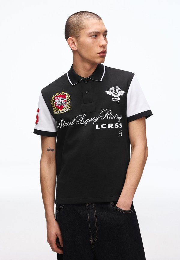 Bershka RETROSPORT - Polo shirt - black
