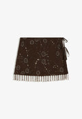 Bershka SKIRT - Mini skirt - dark brown