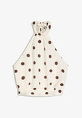 Bershka HALTER POLKA DOT - TOP 01488710 - Blouse - white