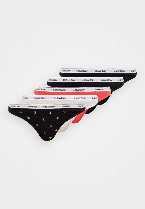Calvin Klein Underwear ICON LOGO 5 PACK - Thong - black/snow heather