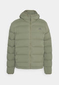 adidas Sportswear HELIONIC HOODED DOWN - Down jacket - olive strata