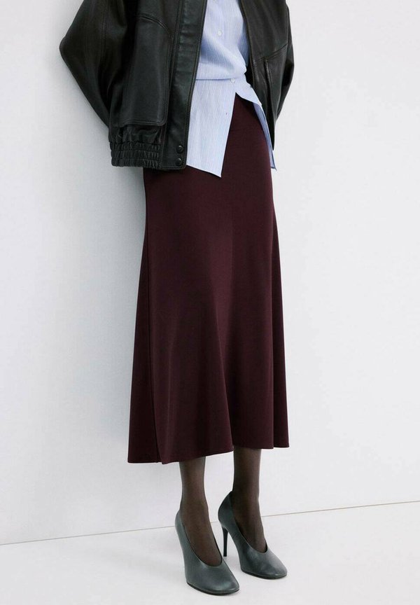 Mango Pleated skirt - bordeaux