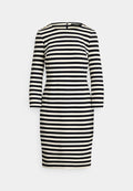 Lauren Ralph Lauren STRIPED PONTE THREE-QUARTER-SLEEVE DRESS