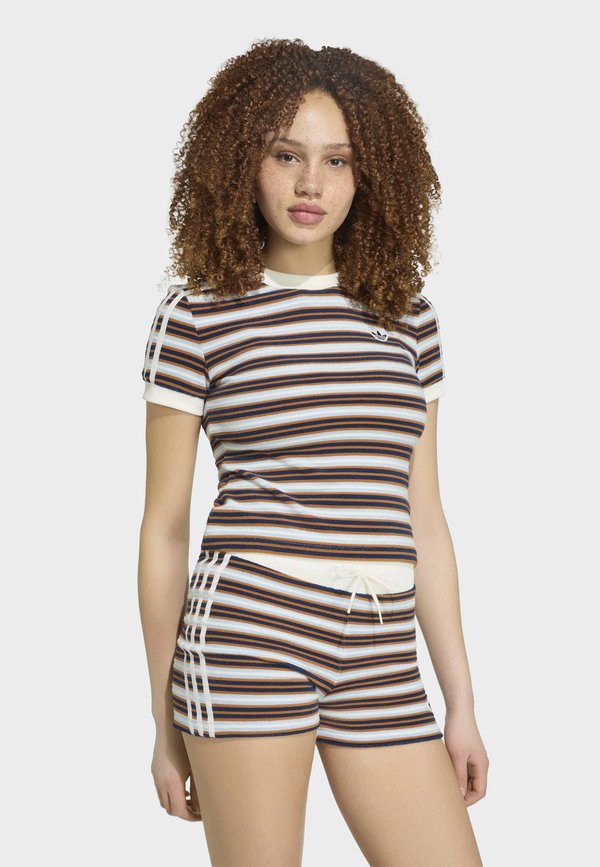 adidas Originals SUMMER GLOW SLIM STRIPED - Print T-shirt - multicolor/crystal sky