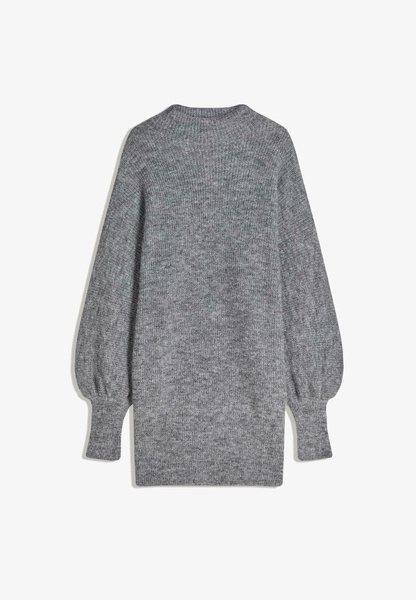 Bershka OVERSIZE WITH VOLUMINOUS SLEEVES MIDI - Jumper dress - grey