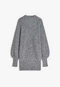 Bershka OVERSIZE WITH VOLUMINOUS SLEEVES MIDI - Jumper dress - grey