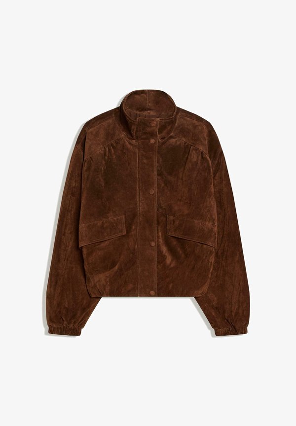 Bershka Leather jacket - dark brown