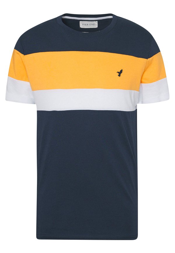 Pier One by Zalando COLOUR BLOCK EMBROIDERY T-SHIRT