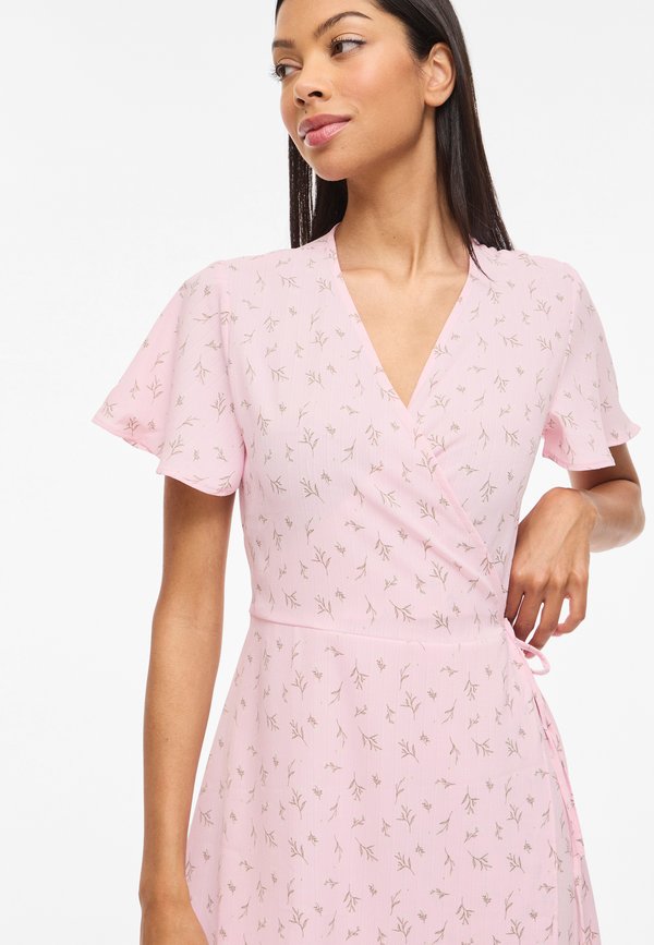 VILA VILOVIE S/S WRAP MIDI DRESS - NOOS