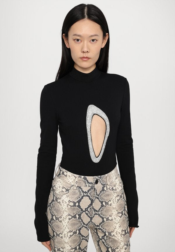 David Koma CRYSTAL CUTOUT BODYSUIT