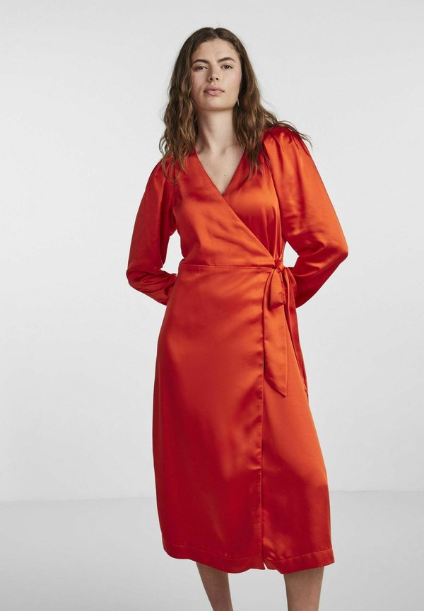 YAS YASPAINTERLY WRAP MIDI DESS SHOW