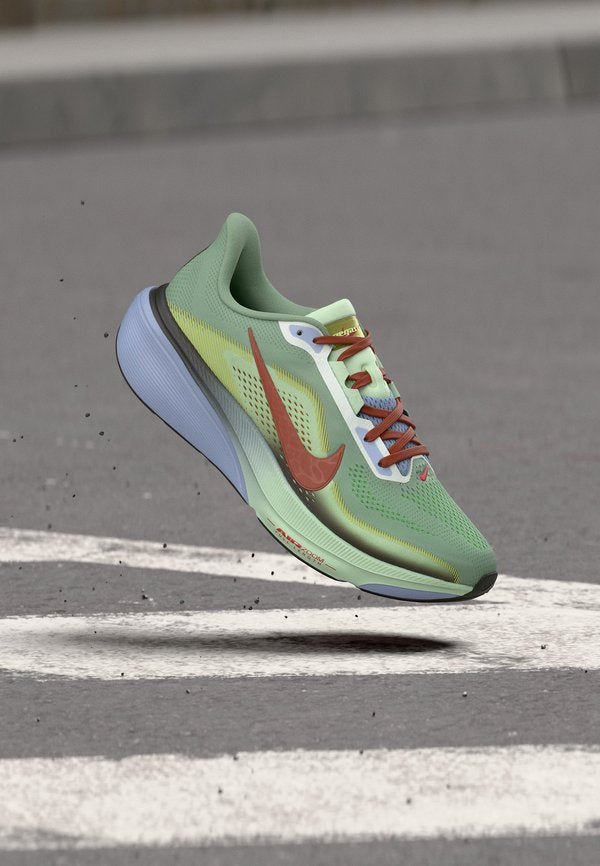 Nike Performance AIR ZOOM PEGASUS 42 SE - Road running shoes - steam/university red/frosted spruce/purple fade/tar/light lemon twist