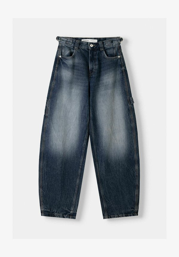 Bershka CARPENTER - Wide Leg - blue