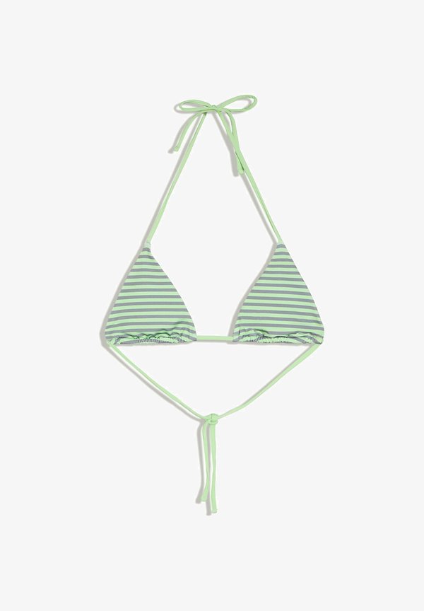 Bershka STRIPED TRIANGLE BIKINI TOP - Bikini top - neon green