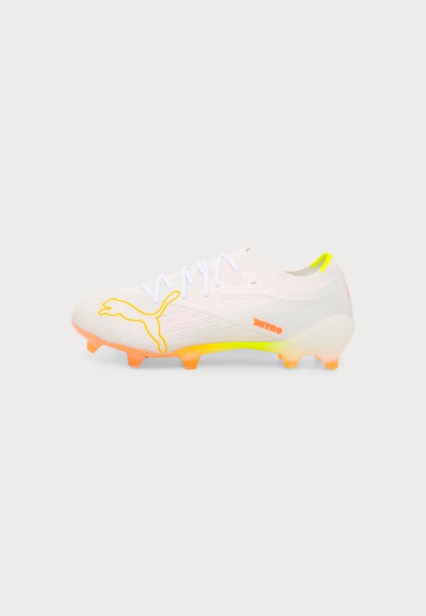 Puma ULTRA NITRO 7 PRO WHITE FG - Firm-ground football boots - white/yellow alert/heat fire