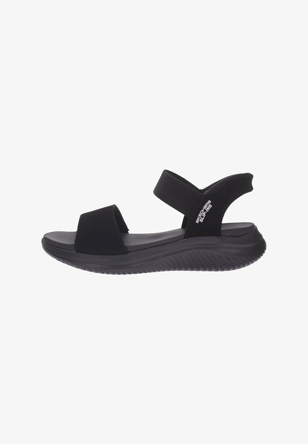 Skechers SANDALO DONNA ULTRA FLEX 3.0 SANDAL SUMMER BLACK - Wedge sandals - nero