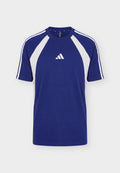 adidas Sportswear SEASONAL ESSENTIALS COLORBLOCK - Print T-shirt - dark blue/alumina/off white