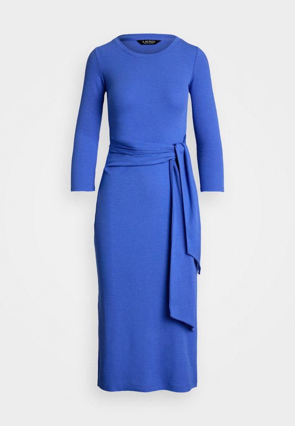 Lauren Ralph Lauren IMALAH TIE FRONT COTTON BLEND CREWNECK DRESS