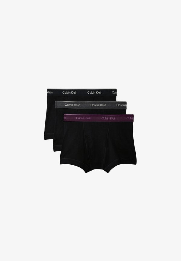 Calvin Klein Underwear 3 PACK - Trunks - black/dark purple/charcoal heather